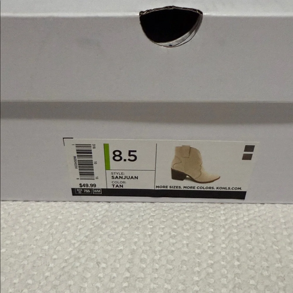 SONOMA Beige Ankle Booties with Block Heel Women’s Size 8.5 - Picture 7 of 7